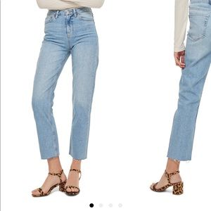 Topshop Raw Hem Crop Straight Leg Jeans